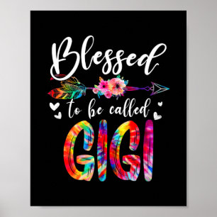 Affiche Heureux D'Être Appelé Maman Gigi Flore Tie Dye