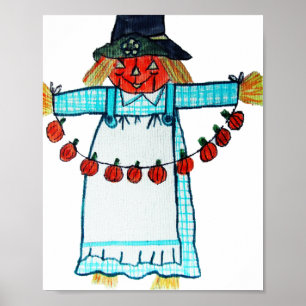 AFFICHE HEUREUX HALLOWEEN SCARECROW