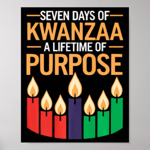 Affiche Heureux Kwanzaa bougies Afrique Fête Afrique Améri