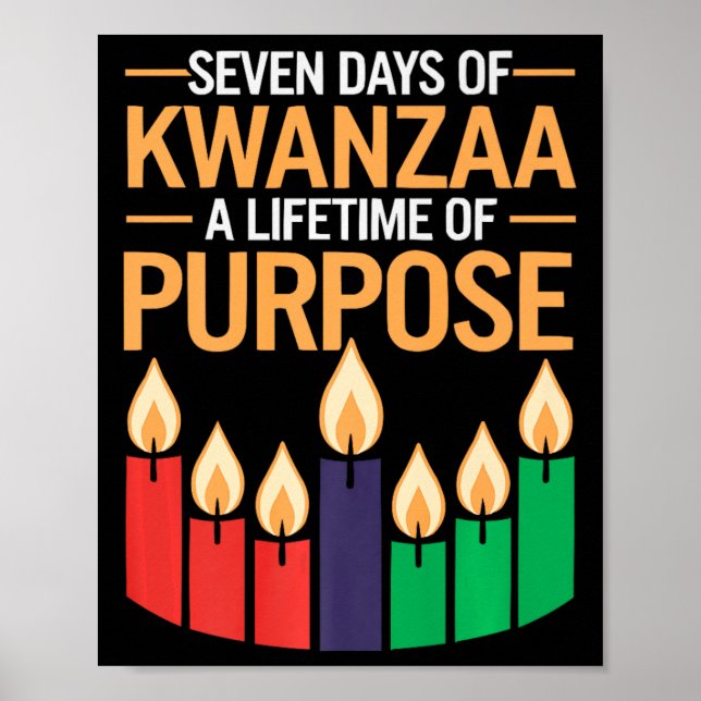Affiche Heureux Kwanzaa bougies Afrique Fête Afrique Améri (Devant)
