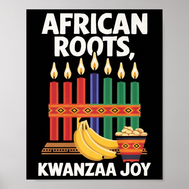 Affiche Heureux Kwanzaa bougies Afrique Fête Afrique Améri (Devant)