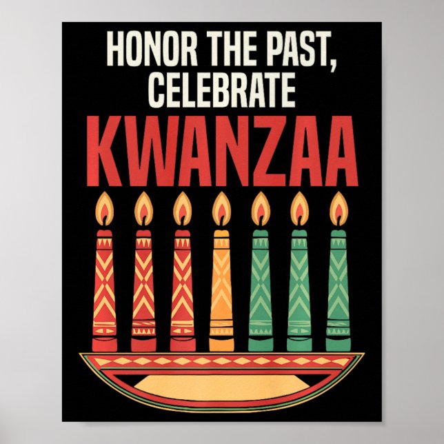 Affiche Heureux Kwanzaa bougies Afrique Fête Afrique Améri (Devant)