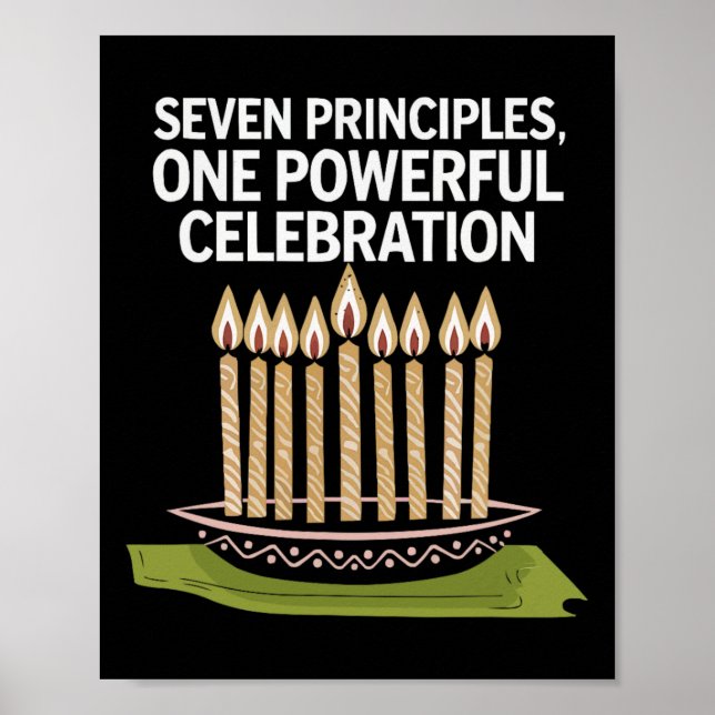 Affiche Heureux Kwanzaa bougies Afrique Fête Afrique Améri (Devant)