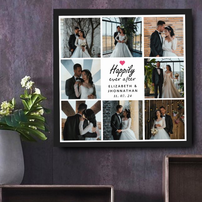 Affiche Heureux Pour Toujours Collage Photo De Mariage Mod (Créateur téléchargé)