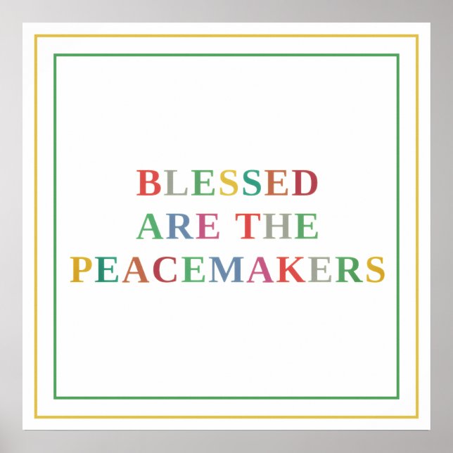 Affiche Heureux sont les artisans de paix Matthew 5:9 colo (Devant)