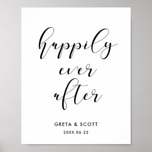 Affiche Heureux toujours après le signe mariage