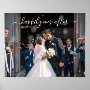 Affiche Heureux toujours après un Mariage photo élégant