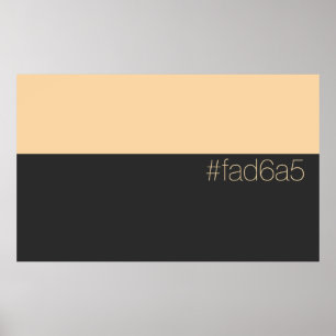 Affiche Hex FAD6A5 Orange Clair Chaud Abricot Minimaliste