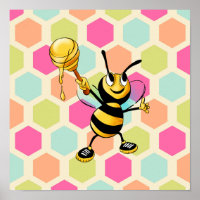 Hexagon Arrière - plan avec Miel Bee