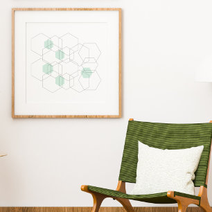 Affiche Hexagones géométriques minimalistes modernes du mi