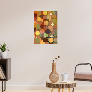 Affiche Hexagons d'or : L'art moderne pour vos