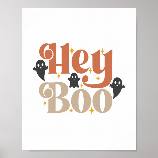 Affiche Hey Boo Boho Halloween Hey Boo Ghost (Devant)