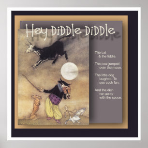 Affiche Hey Diddle Diddle Nursery Rhyme