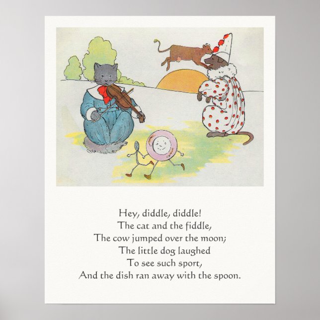 Affiche Hey Diddle Diddle The Cat and Fiddle Rhyme (Devant)