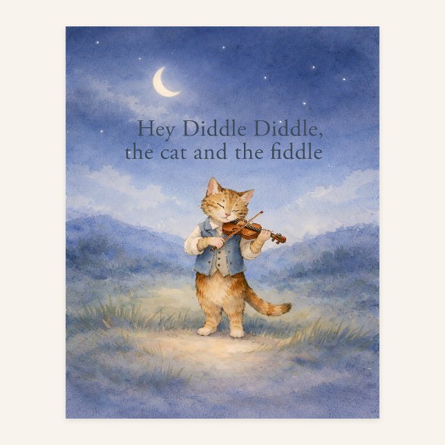 Affiche Hey Diddle Diddle – The Cat and the Fiddle   (Créateur téléchargé)