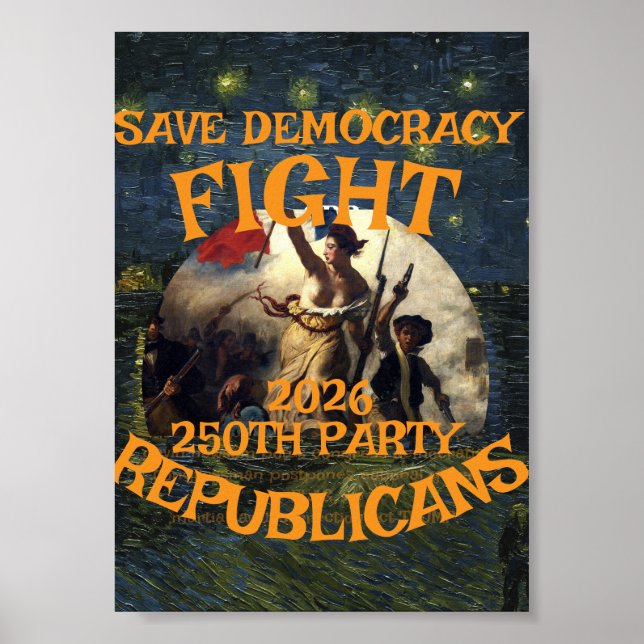 Affiche HG CBP 250ÈME ANNIVERSAIRE DRApeau ÉTATS-UNIS AMÉR (Devant)