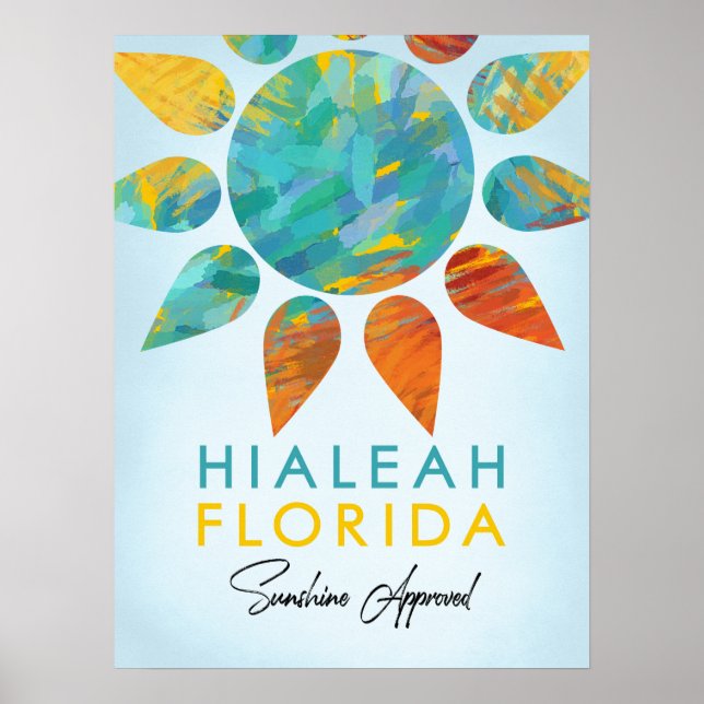 Affiche Hialeah Floride Sunshine Travel (Devant)