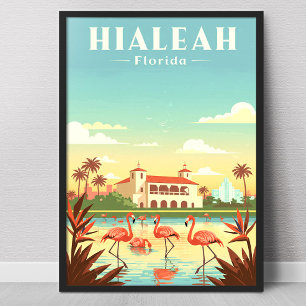 Affiche Hialeah Floride vintage