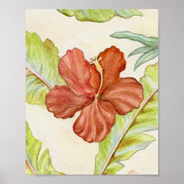 Affiche Hibiscus Art Imprimer 8x10 (Devant)