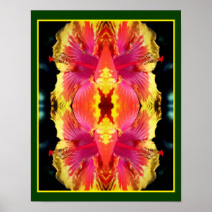 Affiche Hibiscus coloré Fleur Fermer Abstrait