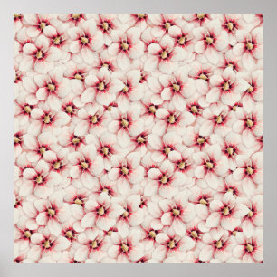 Affiche Hibiscus fleurs sans couture motif