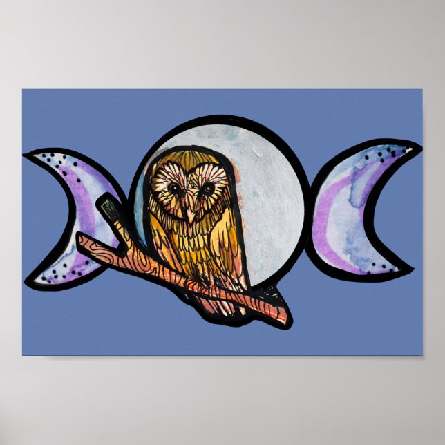 Affiche Hibou à trois lunes (Devant)