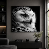 Hibou des neiges monochrome