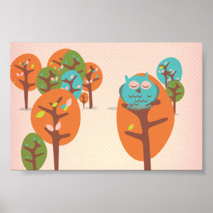 Affiche Hibou endormi