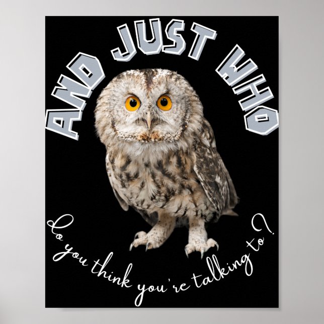 Affiche Hibou : Et à qui pensez-vous que vous parlez ? (Devant)