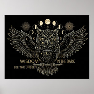 Affiche Hibou Géométrique de Nuit