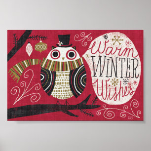 Affiche Hibou original de Noël