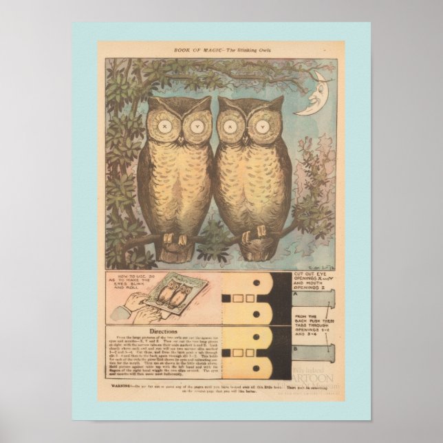 Affiche Hibou vintage mignon artisanat d'automne  (Devant)