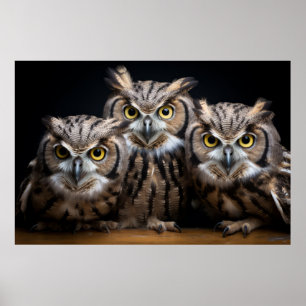 Affiche Hibou Wild Animal Portrait Nature Beauté
