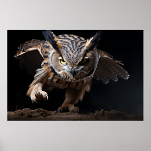 Affiche Hibou Wild Animal Portrait Nature Beauté