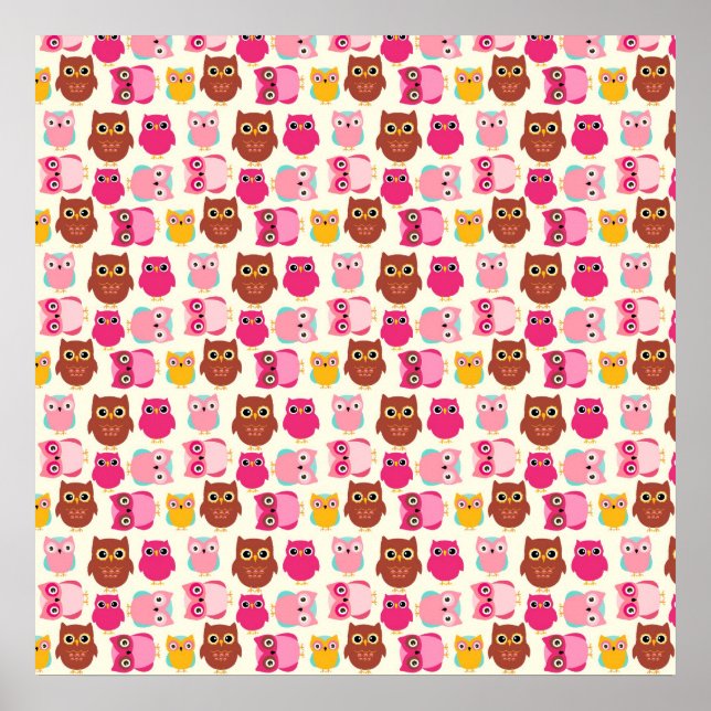 Affiche Hiboux mignons (Devant)