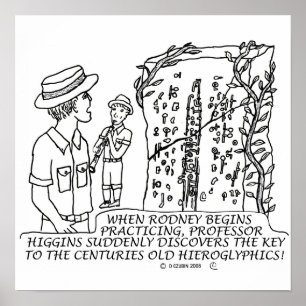 Affiche Hiéroglyphes Blanc