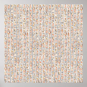 Affiche hiéroglyphes de l'ancienne égypte motif histo