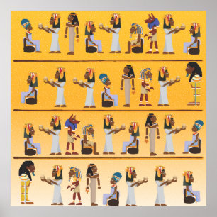 Affiche Hiéroglyphes d'Égypte