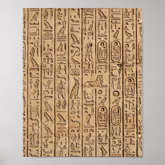 Affiche Hiéroglyphes égyptiens antiques
