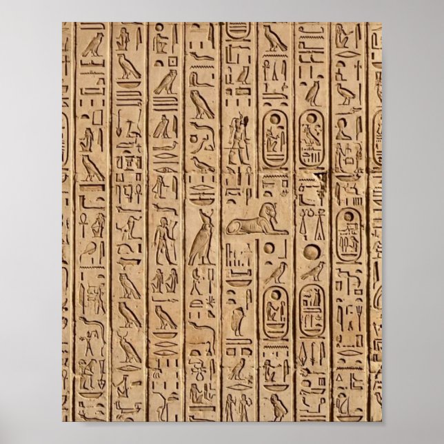 Affiche Hiéroglyphes égyptiens antiques  (Devant)