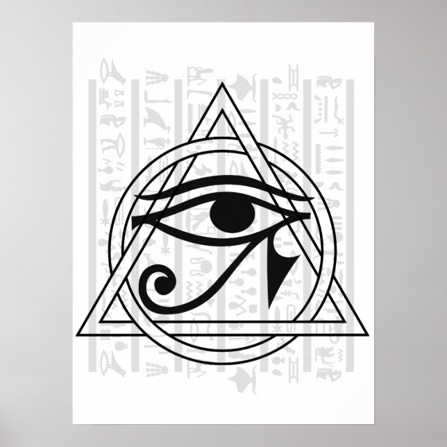 Affiche Hiéroglyphes égyptiens - Oeil de Horus (Devant)