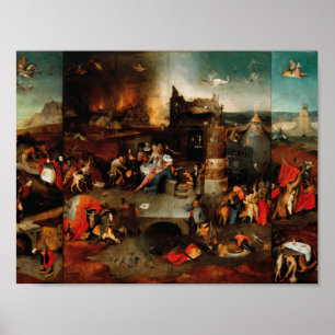 Affiche Hieronymus Bosch - Tentation De Saint Anthony