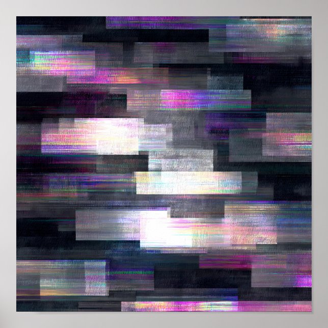 Affiche High-Contrast Seamless Texture: Transparent Glitch (Devant)