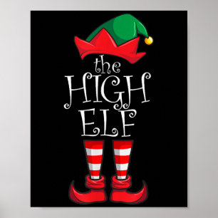 Affiche High Elf Matching Famille de fête de Noël Pyjama H
