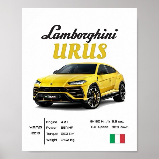 Affiche High-End Automotive Print | Italian Super SUV Urus (Devant)