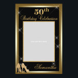 Affiche High Heels 50th Birthday Photo Prop Frame Gold<br><div class="desc">C'est chic photo d'anniversaire cadre d'image de l'affiche avec des talons hauts de parties scintillant or et des pointes d'or. Contactez-moi pour un autre âge.</div>