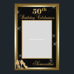 Affiche High Heels 50th Birthday Photo Prop Frame Gold<br><div class="desc">C'est chic photo d'anniversaire cadre d'image de l'affiche avec des talons hauts de parties scintillant or et des pointes d'or. Contactez-moi pour un autre âge.</div>