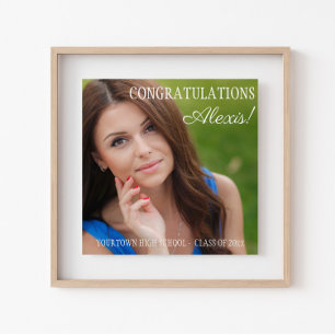 Affiche High School Graduation Photo Congratulations Name