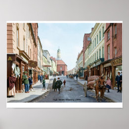 Affiche High Street Kilkenny c1895 Irlande
