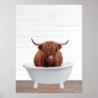 Highland Cow Baignoire Maison Décor Salle de bain